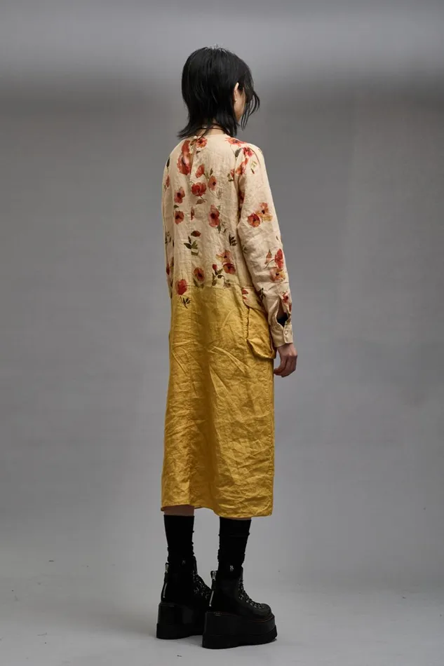 R13 Dresses and Skirts Women BELLOW POCKET DRESS 8211 YELLOW POPPY PRINT