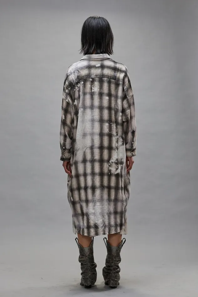 R13 Dresses and Skirts Women JUMBO SHIRTDRESS 8211 PRINTED GREY PLAID