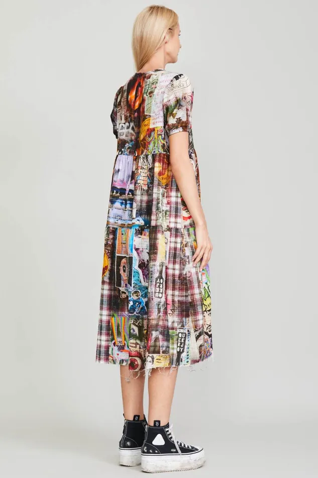 R13 Dresses and Skirts Women RELAXED MIDI 8211 GRAFFITI PLAID