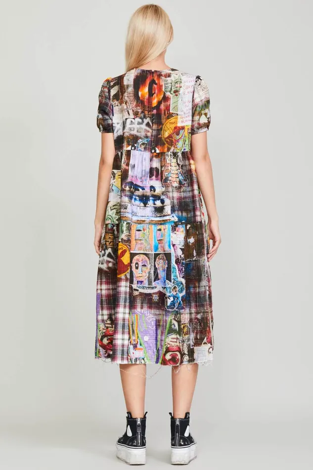 R13 Dresses and Skirts Women RELAXED MIDI 8211 GRAFFITI PLAID