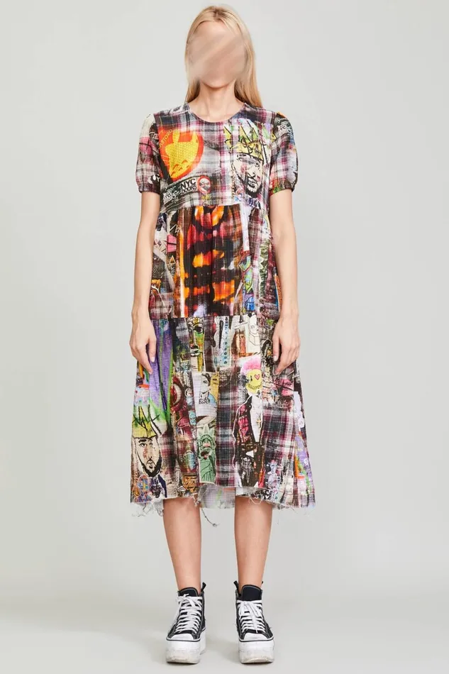 R13 Dresses and Skirts Women RELAXED MIDI 8211 GRAFFITI PLAID