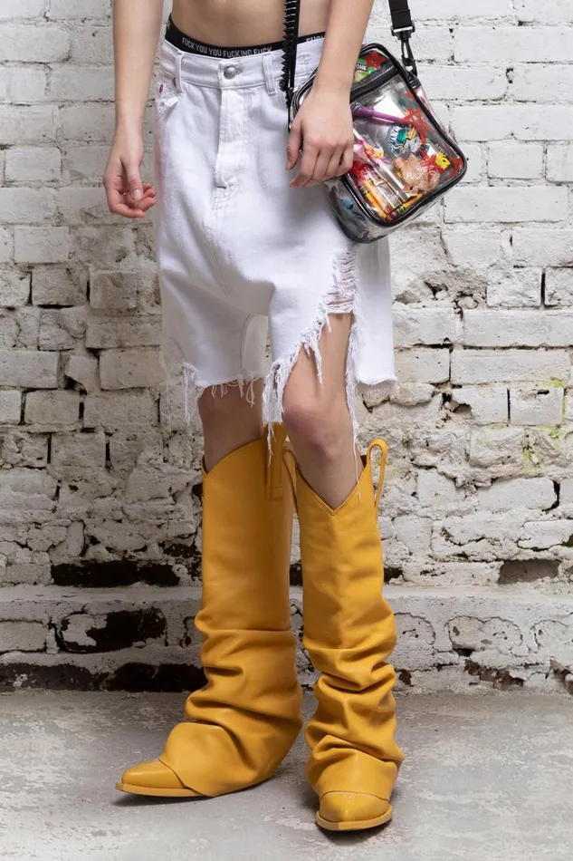 R13 Drop Women Marky Drop Short 8211 Nico White Denim