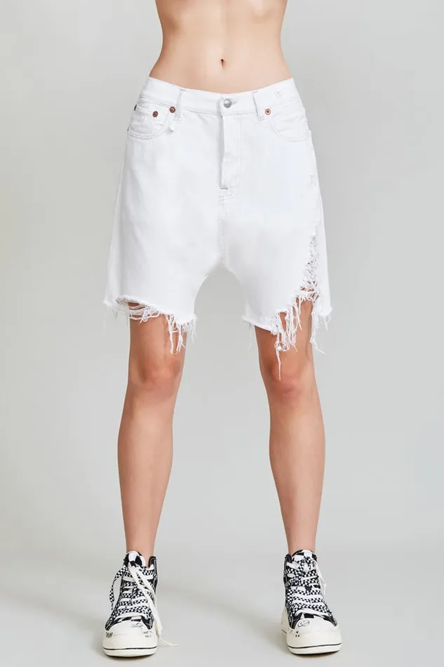R13 Drop Women Marky Drop Short 8211 Nico White Denim