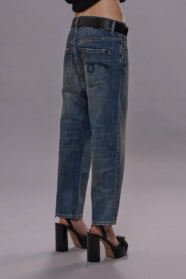 R13 Drop Women TAILORED DROP JEANS 8211 BARTER INDIGO