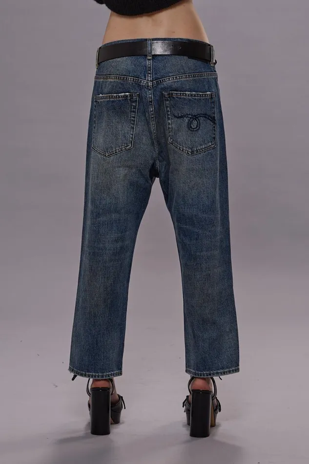 R13 Drop Women TAILORED DROP JEANS 8211 BARTER INDIGO