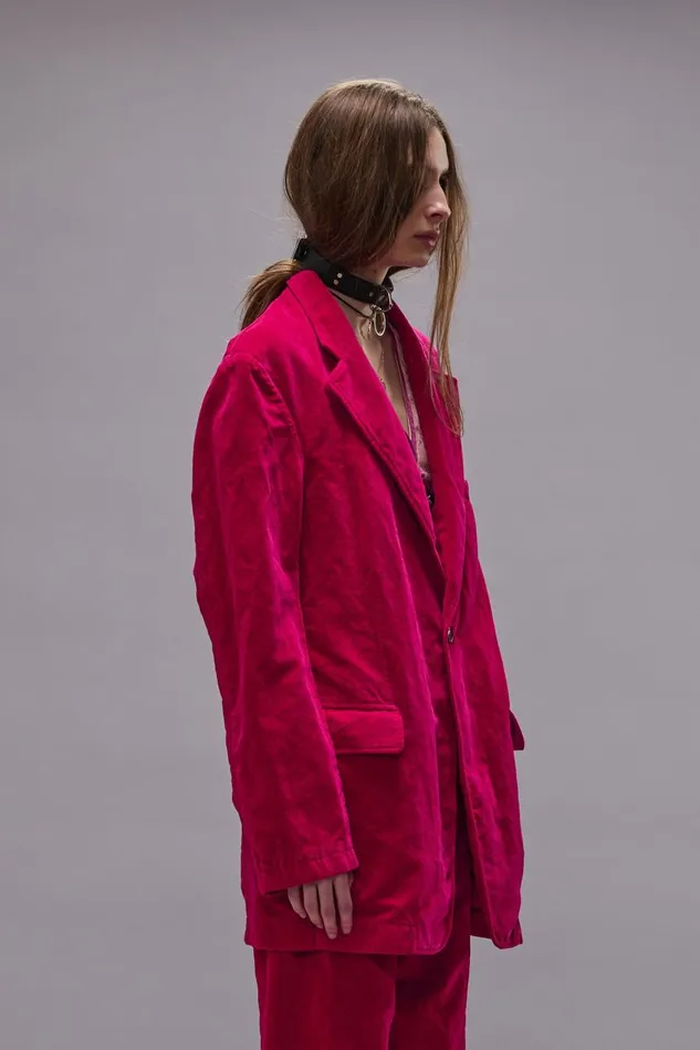 R13 Jackets and Coats Women OVERSIZED RAGGED BLAZER 8211 RASPBERRY