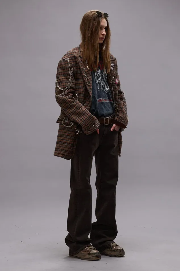 R13 Jackets and Coats Women PINCUSHION BLAZER 8211 BROWN PLAID