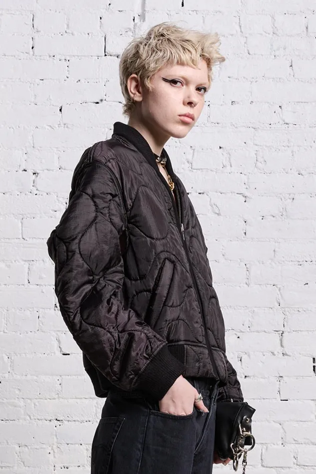 R13 Jackets and Coats Women REFURBISHED LINER BOMBER 8211 BLACK OVERDYE