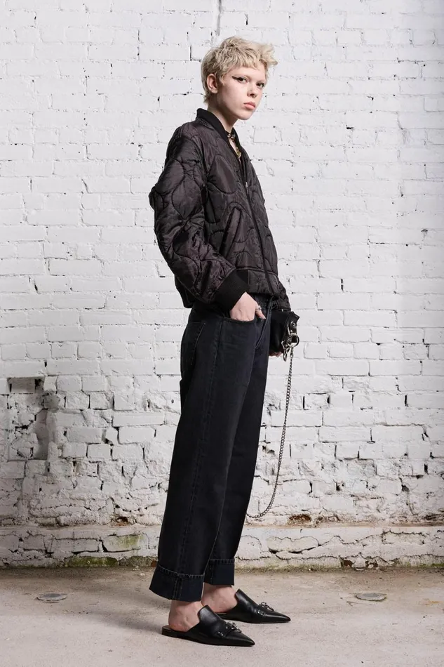 R13 Jackets and Coats Women REFURBISHED LINER BOMBER 8211 BLACK OVERDYE