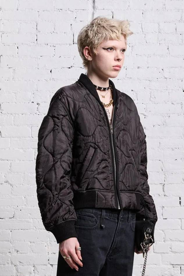 R13 Jackets and Coats Women REFURBISHED LINER BOMBER 8211 BLACK OVERDYE
