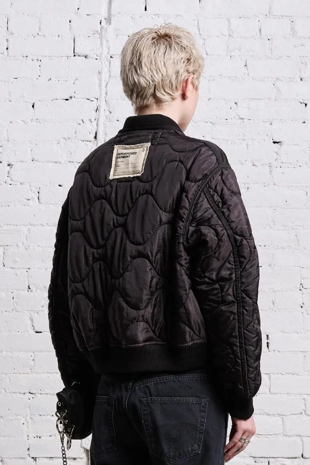 R13 Jackets and Coats Women REFURBISHED LINER BOMBER 8211 BLACK OVERDYE