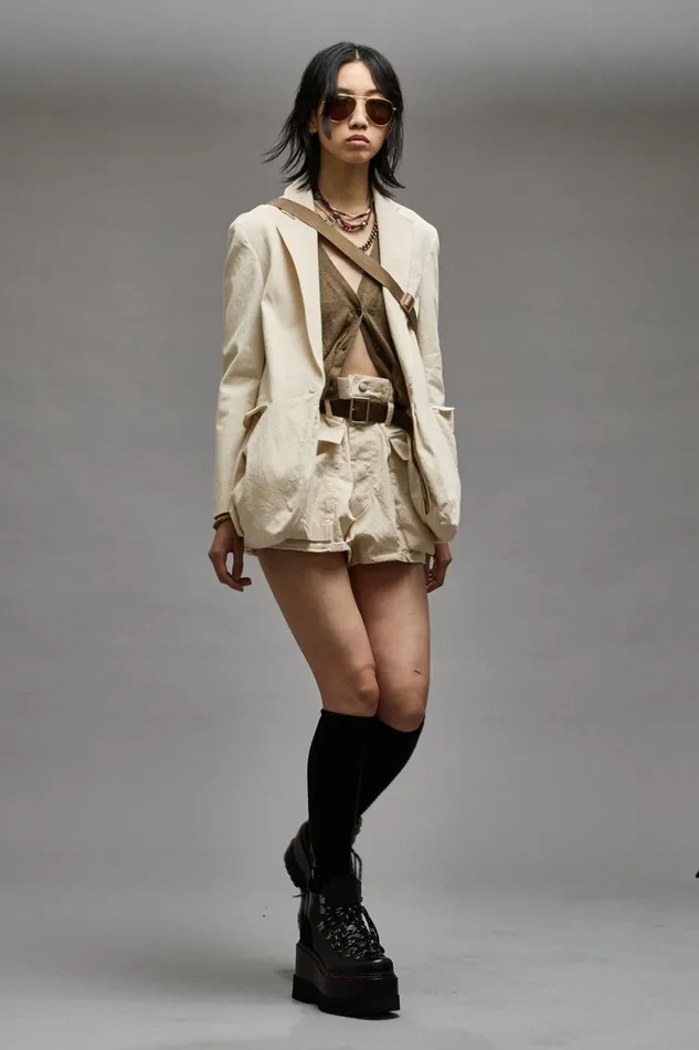 R13 Jackets and Coats Women SHRUNKEN BELLOW POCKET BLAZER 8211 NATURAL