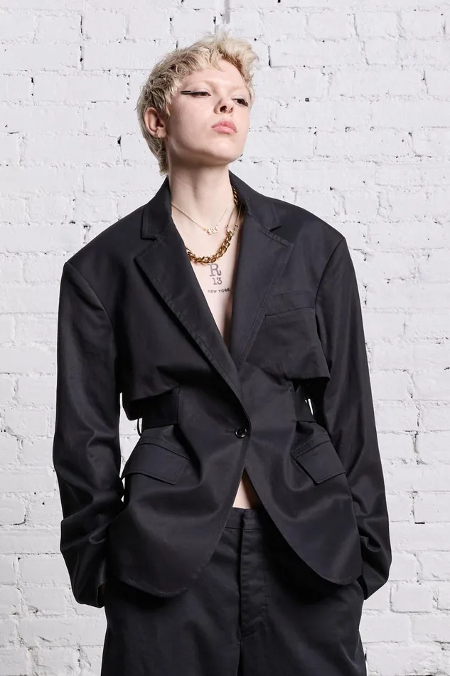 R13 Jackets and Coats Women TRENCH VENT BLAZER 8211 BLACK