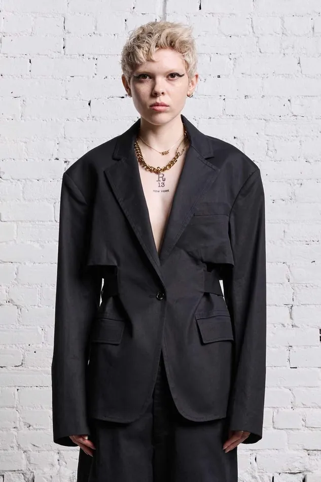 R13 Jackets and Coats Women TRENCH VENT BLAZER 8211 BLACK