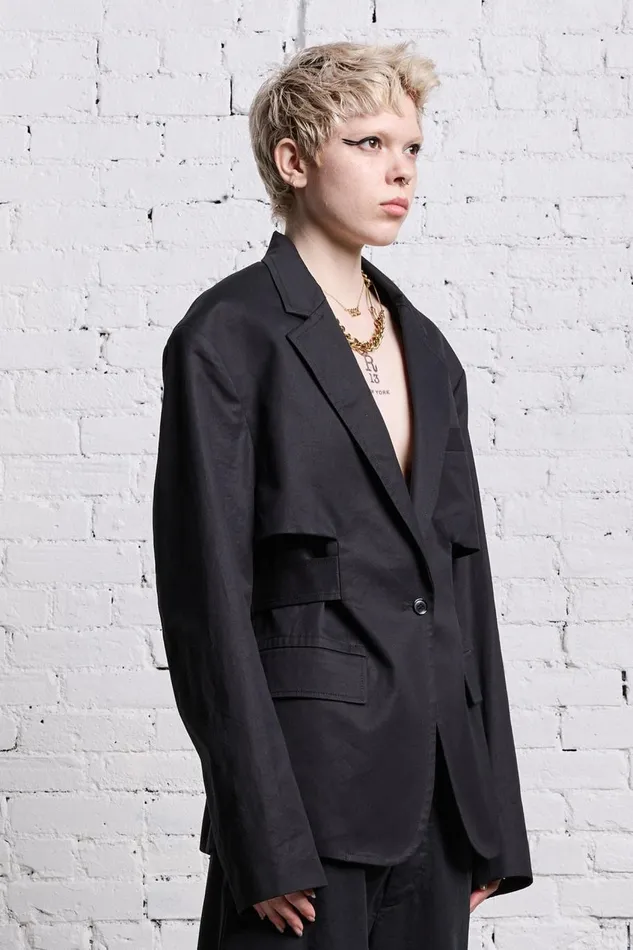 R13 Jackets and Coats Women TRENCH VENT BLAZER 8211 BLACK