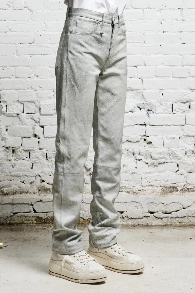 R13 Pants and Shorts Women AXL SLIM 8211 CRACKLE WHITE