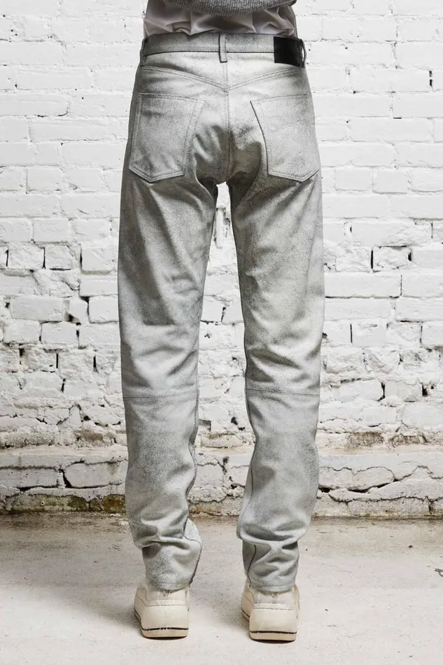 R13 Pants and Shorts Women AXL SLIM 8211 CRACKLE WHITE