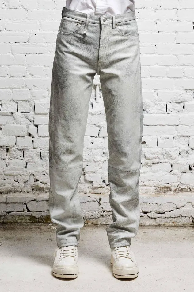 R13 Pants and Shorts Women AXL SLIM 8211 CRACKLE WHITE