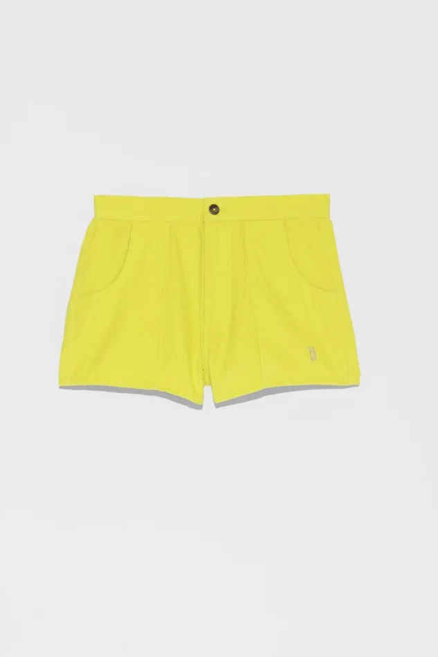 R13 Pants and Shorts Women CORDUROY SHORTS 8211 LIME YELLOW