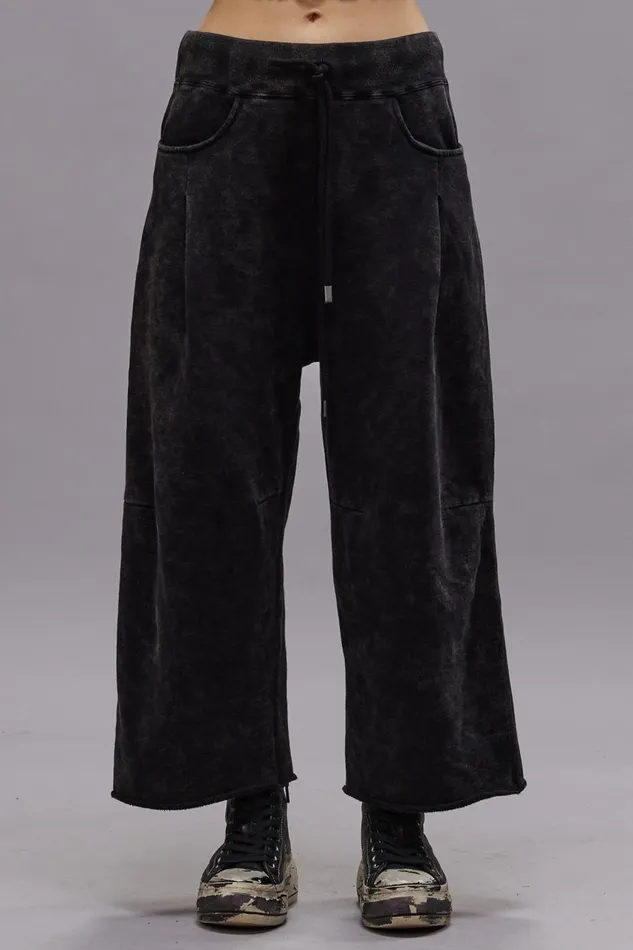 R13 Pants and Shorts Women CROPPED PLEATED SWEATPANT 8211 ACID BLACK