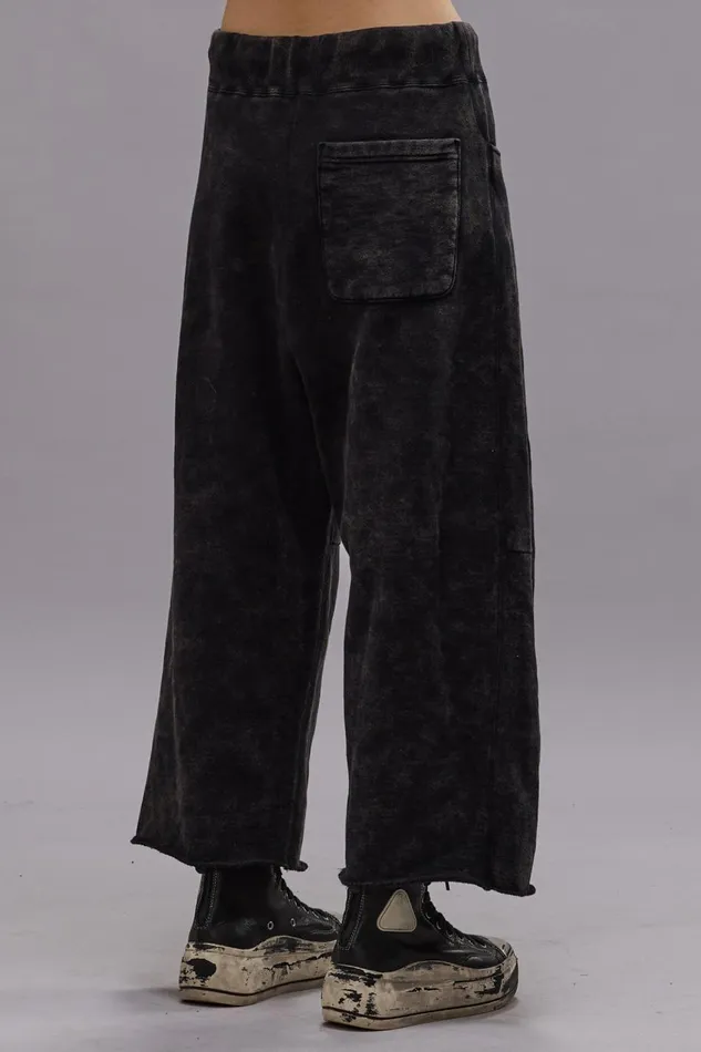 R13 Pants and Shorts Women CROPPED PLEATED SWEATPANT 8211 ACID BLACK