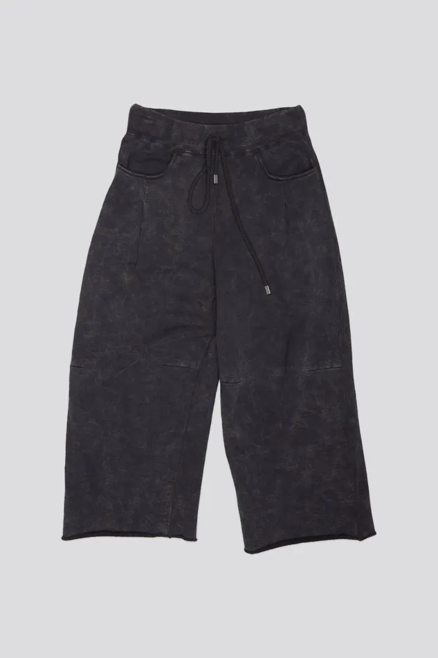 R13 Pants and Shorts Women CROPPED PLEATED SWEATPANT 8211 ACID BLACK