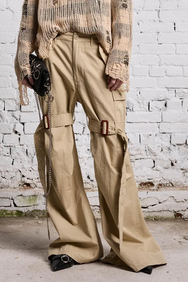 R13 Pants and Shorts Women TRENCH CARGO 8211 LIGHT KHAKI
