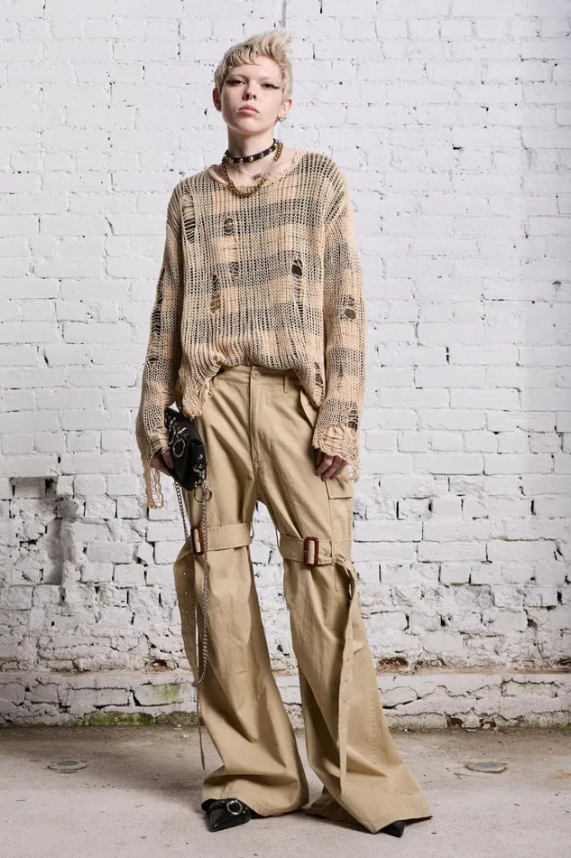 R13 Pants and Shorts Women TRENCH CARGO 8211 LIGHT KHAKI