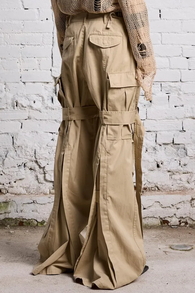 R13 Pants and Shorts Women TRENCH CARGO 8211 LIGHT KHAKI