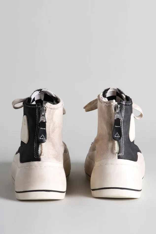 R13 Sale Men Kurt High Top Sneaker 8211 BlackEcru Denim