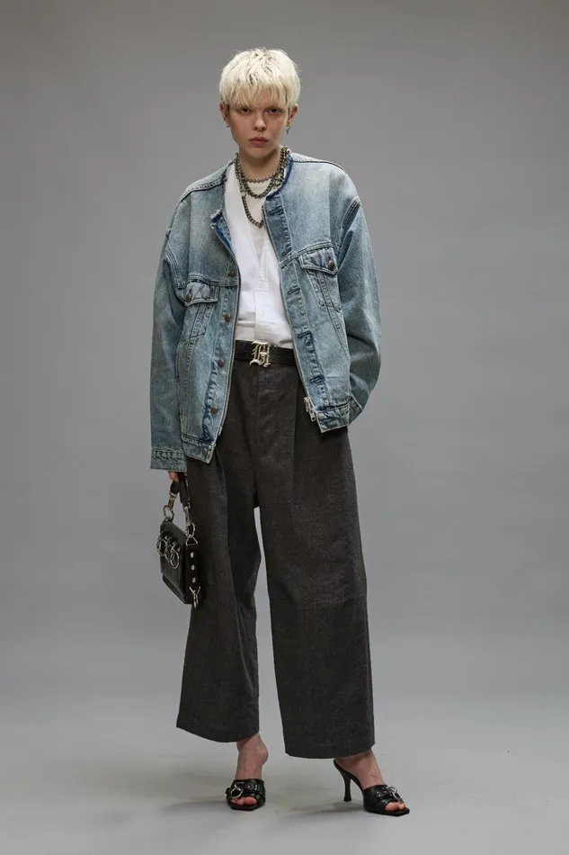 R13 Sale Women ARTICULATED KNEE TROUSER 8211 DARK GREY