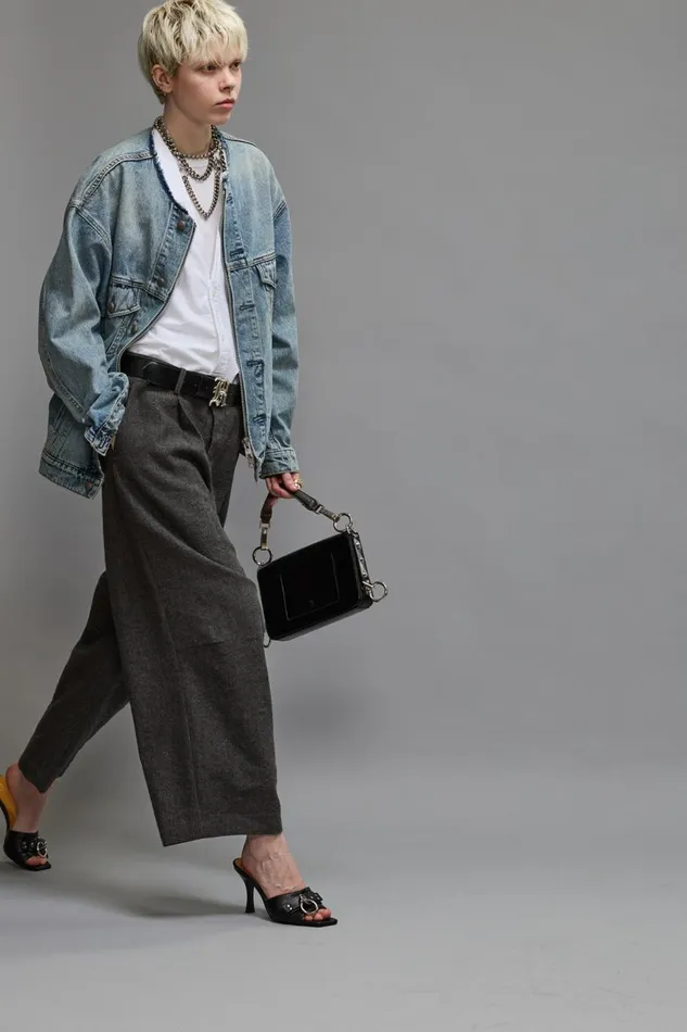 R13 Sale Women ARTICULATED KNEE TROUSER 8211 DARK GREY