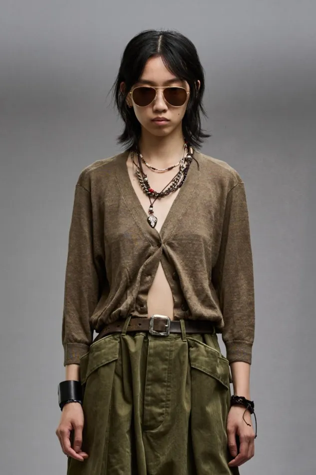 R13 Sale Women BALLOON CARDIGAN 8211 OLIVE