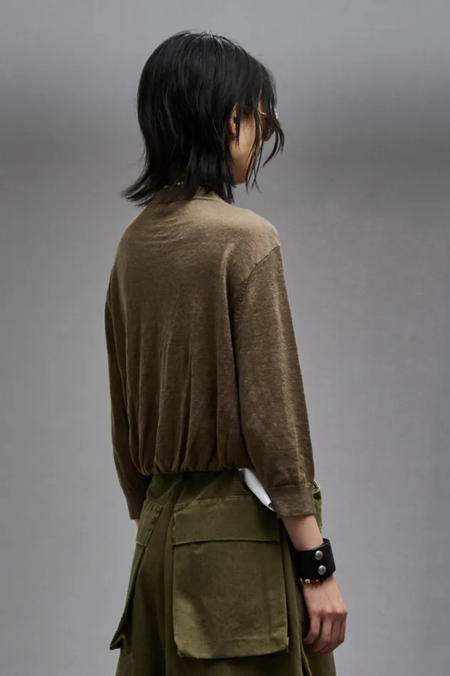 R13 Sale Women BALLOON CARDIGAN 8211 OLIVE