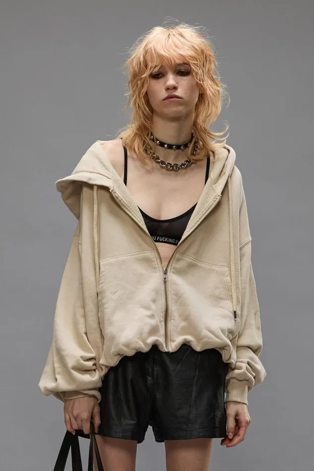 R13 Sale Women BALLOON ZIPUP HOODIE 8211 STONE