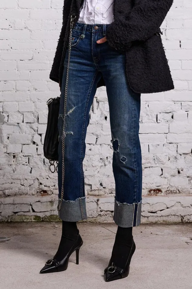 R13 Sale Women BOY STRAIGHT 8211 CASLON SELVEDGE BLUE