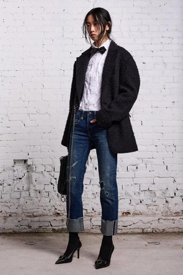 R13 Sale Women BOY STRAIGHT 8211 CASLON SELVEDGE BLUE