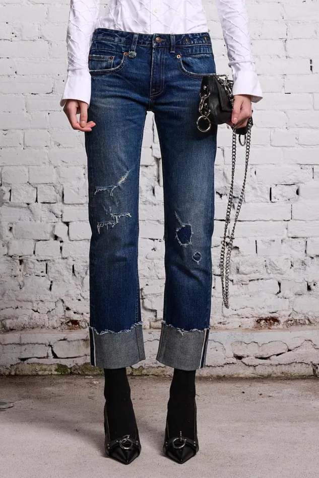 R13 Sale Women BOY STRAIGHT 8211 CASLON SELVEDGE BLUE