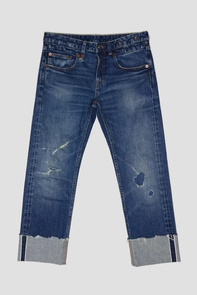 R13 Sale Women BOY STRAIGHT 8211 CASLON SELVEDGE BLUE