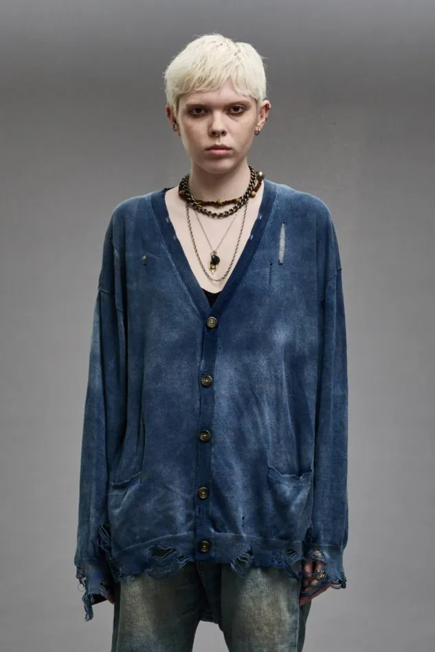 R13 Sale Women BOYFRIEND CARDIGAN 8211 DARK INDIGO