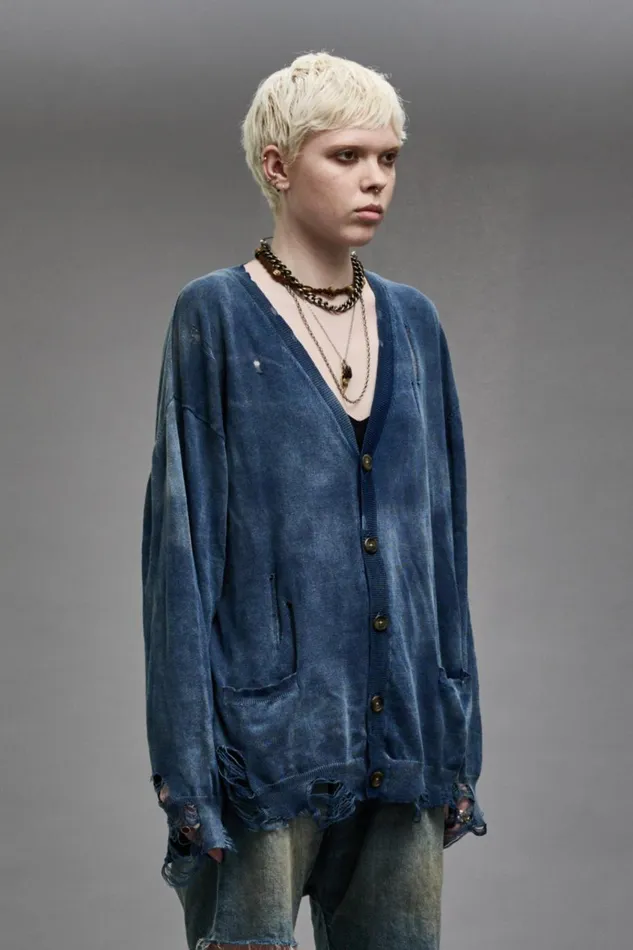 R13 Sale Women BOYFRIEND CARDIGAN 8211 DARK INDIGO