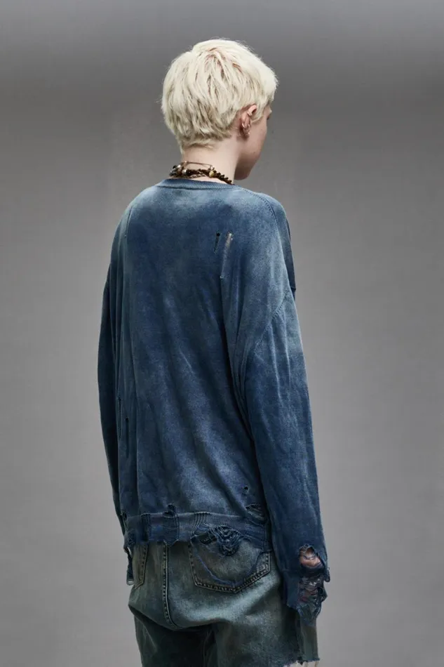 R13 Sale Women BOYFRIEND CARDIGAN 8211 DARK INDIGO