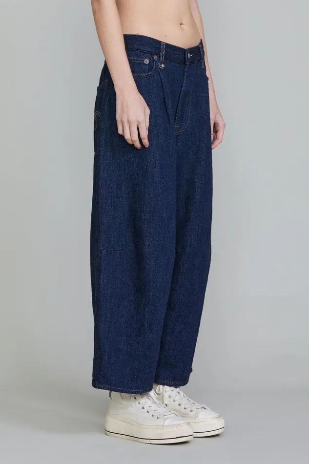 R13 Sale Women CROPPED WIDELEG JEAN 8211 KOZE RINSED INDIGO