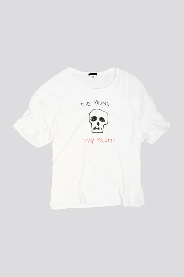 R13 Sale Women DIE YOUNG STAY PRETTY RELAXED T 8211 ECRU