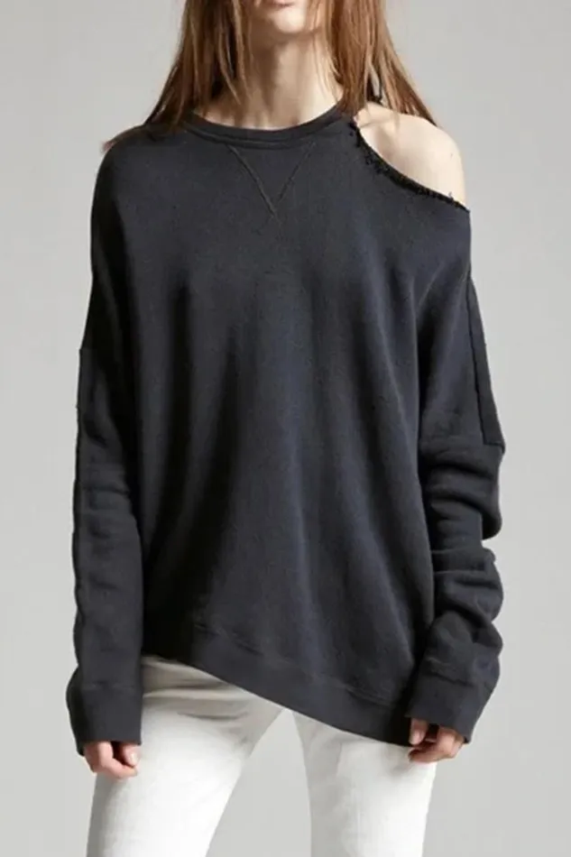 R13 Sale Women DISTORTED SWEATSHIRT 8211 BLACK
