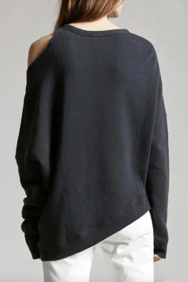 R13 Sale Women DISTORTED SWEATSHIRT 8211 BLACK