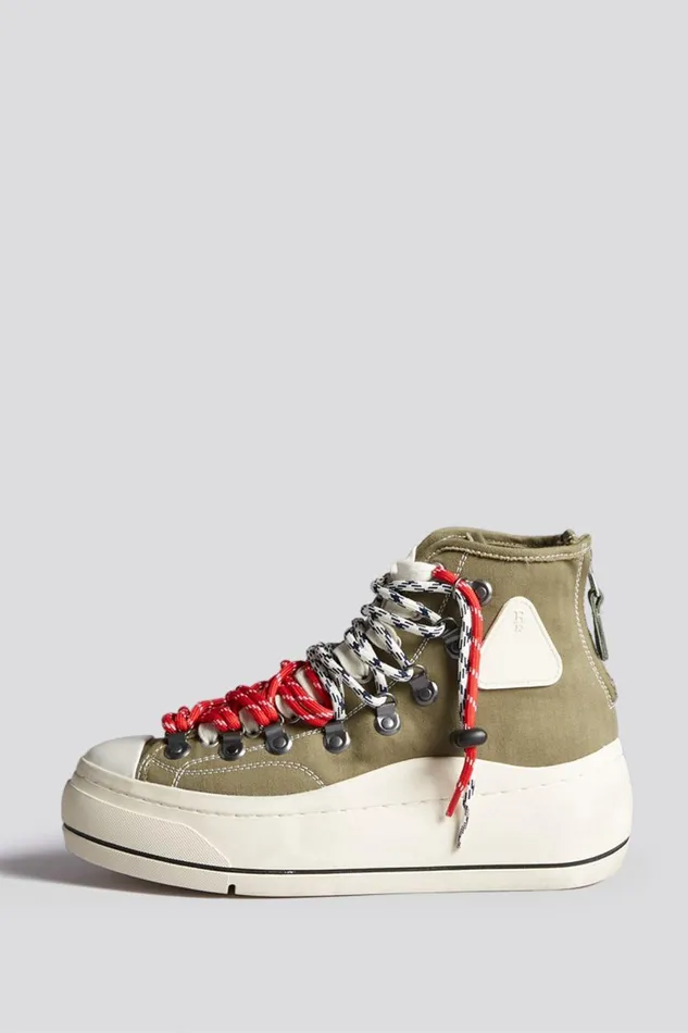 R13 Sale Women DOUBLE GROMMET HIKING KURT 8211 OLIVE