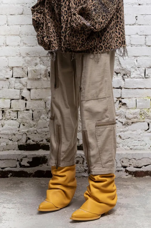 R13 Sale Women FLIGHT PANT 8211 KHAKI