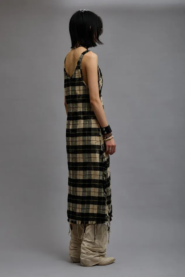 R13 Sale Women GRUNGE SLIP 8211 BLEACHED ECRU PLAID