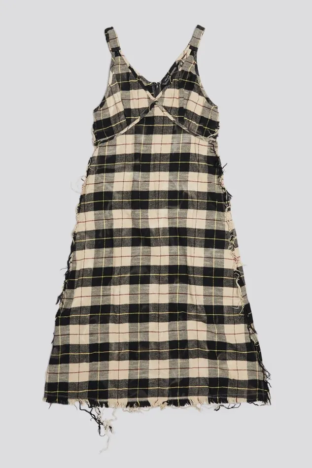 R13 Sale Women GRUNGE SLIP 8211 BLEACHED ECRU PLAID